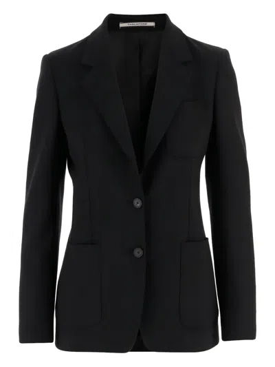 Tagliatore Single-breasted Blazer In Black