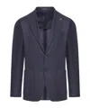 Tagliatore Pique-texture Single-breasted Blazer In Black