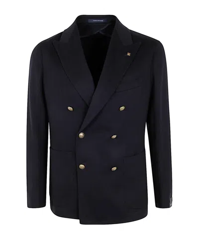 TAGLIATORE BROOCH-DETAIL BLAZER