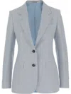 Tagliatore Linen Blend Single-breasted Jacket In Blue