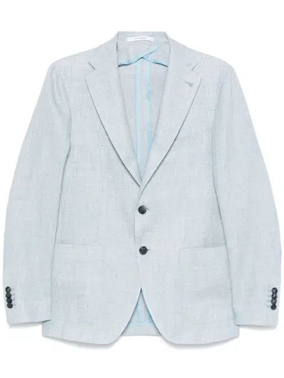 Tagliatore Single-breasted Blazer In Blue