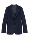 Tagliatore Tailored Blue Blazer With Gold-tone Buttons In Blue