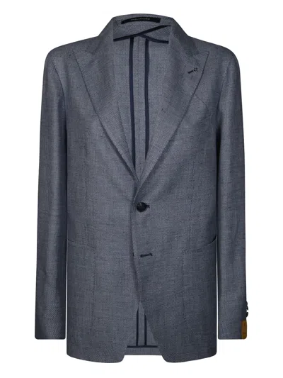 Tagliatore Single-breasted Blazer In Blue