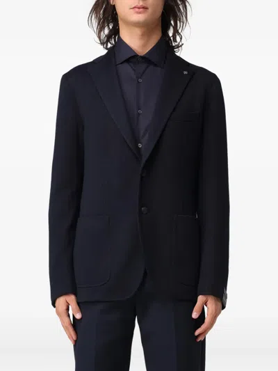 Tagliatore Single-breasted Blazer In Blue
