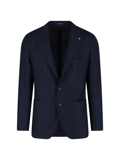 Tagliatore Single-breasted Blazer In Blue