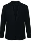 Tagliatore Tailored Blue Blazer With Notched Lapels In Blue