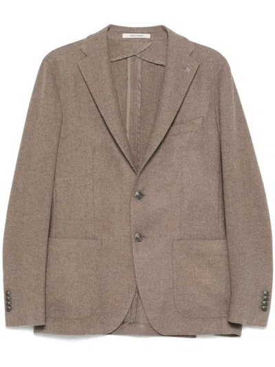 Tagliatore Tailored Single-breasted Blazer In Brown