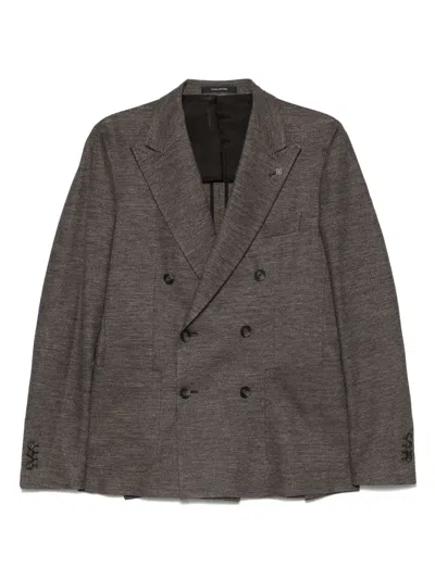 Tagliatore Single-breasted Blazer In Brown