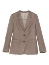 Tagliatore Single-breasted Blazer In Brown