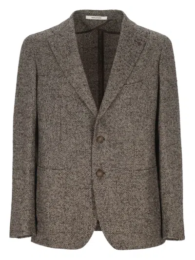 Tagliatore Single-breasted Blazer In Brown