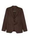 Tagliatore Single-breasted Blazer In Brown