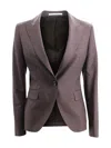 Tagliatore Tailored Blazer With Flap Pockets And Vent In Brown