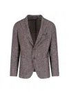 Tagliatore Tailored Jacket Herringbone Pattern In Brown