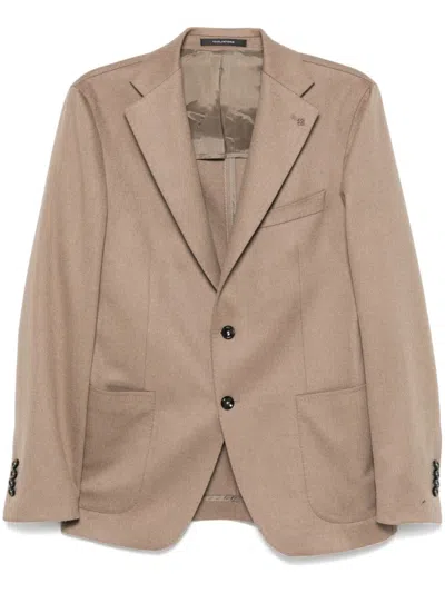 Tagliatore Single-breasted Blazer In Brown
