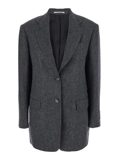 Tagliatore Single Breasted Blazer In Gray