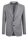 Tagliatore Jersey Jacket With Notch Lapel And Pockets In Gray