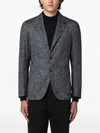 Tagliatore Green Herringbone Single-breasted Jacket In Gray