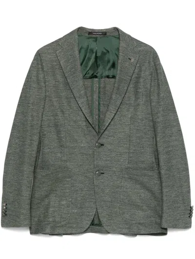 Tagliatore Single-breasted Blazer In Green