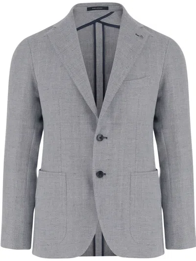 Tagliatore Single-breasted Blazer In Grey