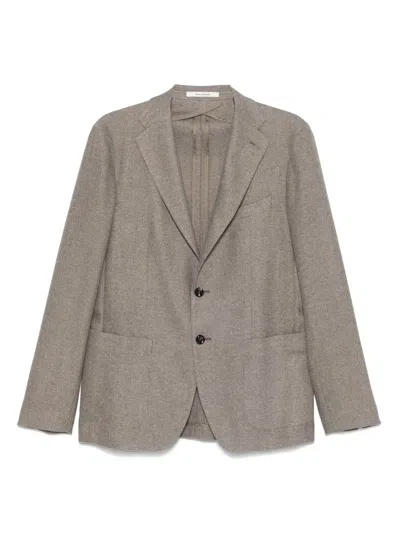Tagliatore Long-sleeved Suit Jacket In Grey