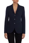 Tagliatore Single Breasted Blazer In Blue Viscose In Blue