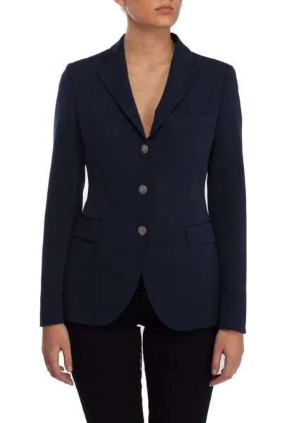 TAGLIATORE SINGLE BREASTED BLAZER IN BLUE VISCOSE