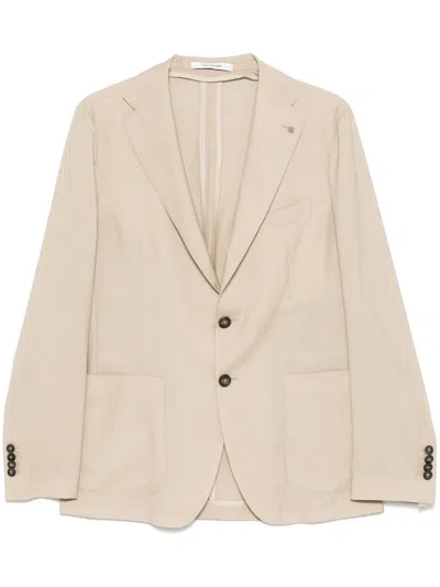 Tagliatore Single-breasted Blazer In Neutrals
