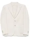 Tagliatore Single-breasted Jacket With Front Pockets In Neutrals