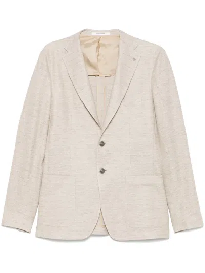 Tagliatore Single-breasted Blazer In Neutrals