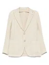 Tagliatore Textured Tailored Blazer With Notch Lapels In Neutrals