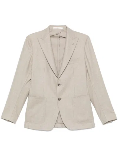 Tagliatore Single-breasted Blazer In Neutrals