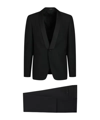 Tagliatore Single Breasted Blazer Suit In Black