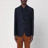 Tagliatore Single-breasted Virgin Wool Blazer With Notched Lapels In Blue