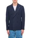 Tagliatore Single-breasted Blue Jacket With Tailored Fit In Blue