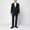 Tagliatore Single-breasted Blue Wool And Cashmere Suit In Black