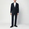 Tagliatore Single-breasted Blue Wool And Cashmere Suit In Black