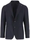 Tagliatore Single-breasted Virgin Wool And Cashmere Blazer In Blue