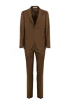 Tagliatore Single-breasted Brown Wool Suit In Marrone