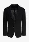 Tagliatore Lapel Jackets Textured Fabric Front Pockets In Black