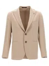 Tagliatore Single-breasted Blazer With Chest And Flap Pockets In Neutral