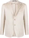 Tagliatore Single-breasted Blazer With Chest And Flap Pockets In Neutrals