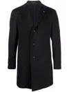 Tagliatore Single-breasted Cashmere Coat In Black