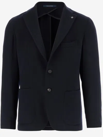 Tagliatore Single-breasted Cashmere Jacket In Black
