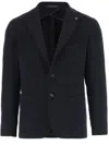 Tagliatore Single-breasted Virgin Wool And Cashmere Blazer In Blue