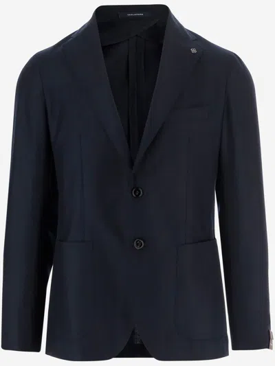 Tagliatore Single Breasted Cashmere Jacket In Blue
