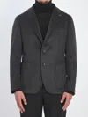 Tagliatore Single-breasted Cashmere Jacket In Gray