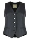 Tagliatore Single-breasted Chalk-stripe Waistcoat In Black