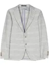 Tagliatore Single-breasted Checked Blazer In Grey