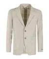 Tagliatore Check-pattern Single-breasted Blazer In Nude