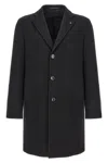 Tagliatore Tailored Coat With Notch Lapel And Pockets In Black